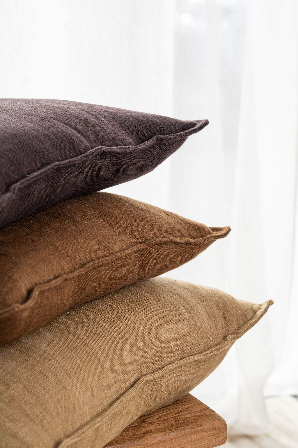 Flaxmill Linen Cushion in Mahogany