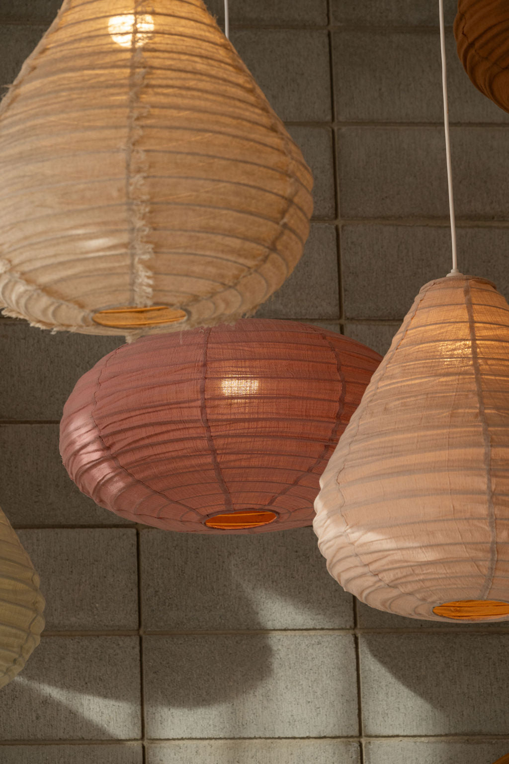 Oval 60cm Lantern — Sunset Rose