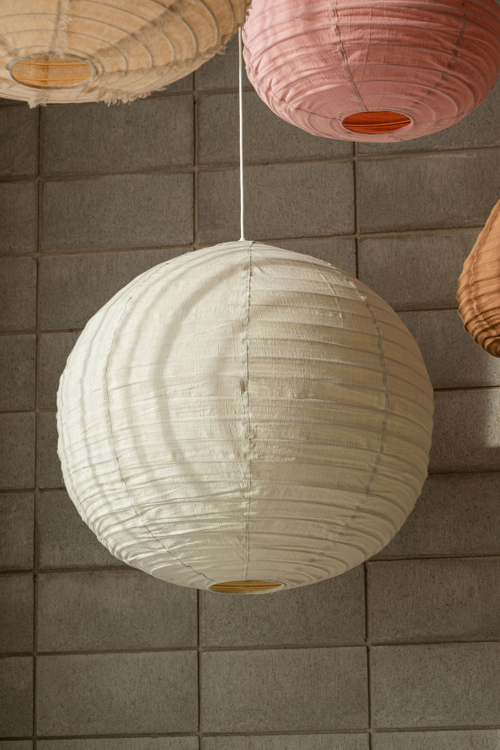 Round 80cm Lantern — Soft Sage