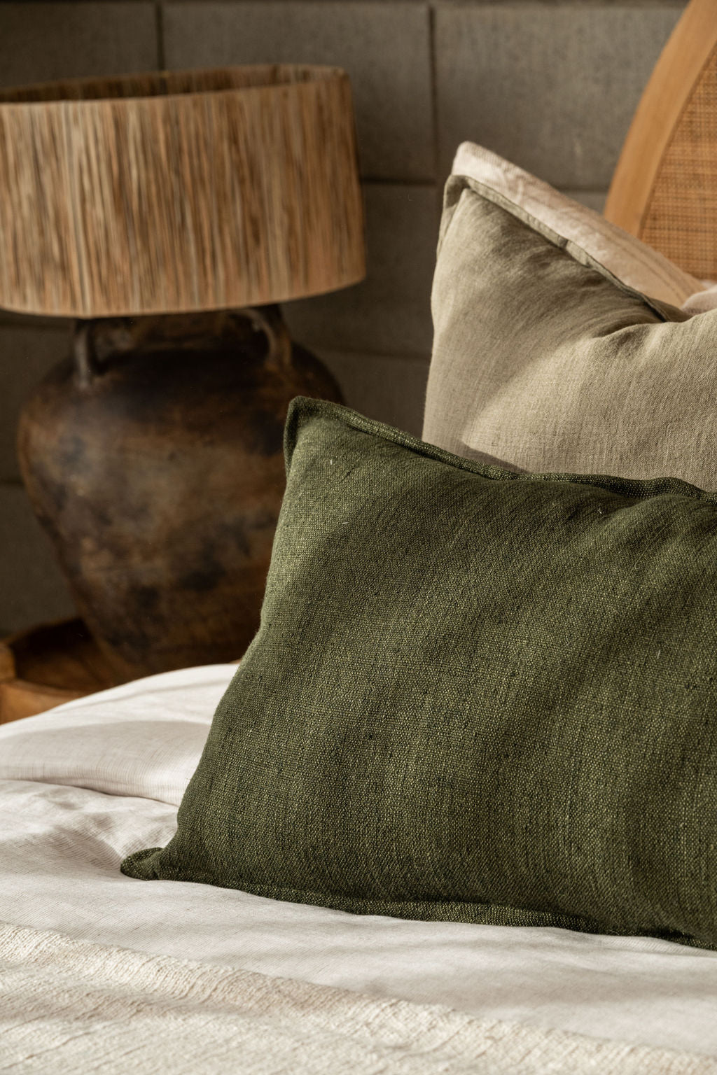 Flaxmill Lodge Long Cushion in Winter Moss