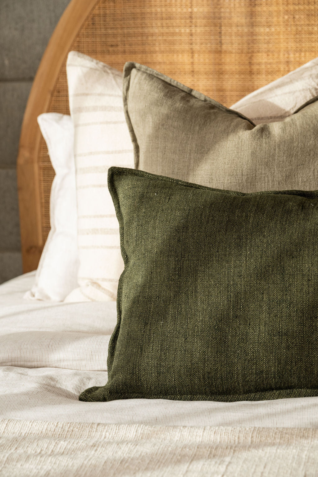 Flaxmill Lodge Long Cushion in Winter Moss