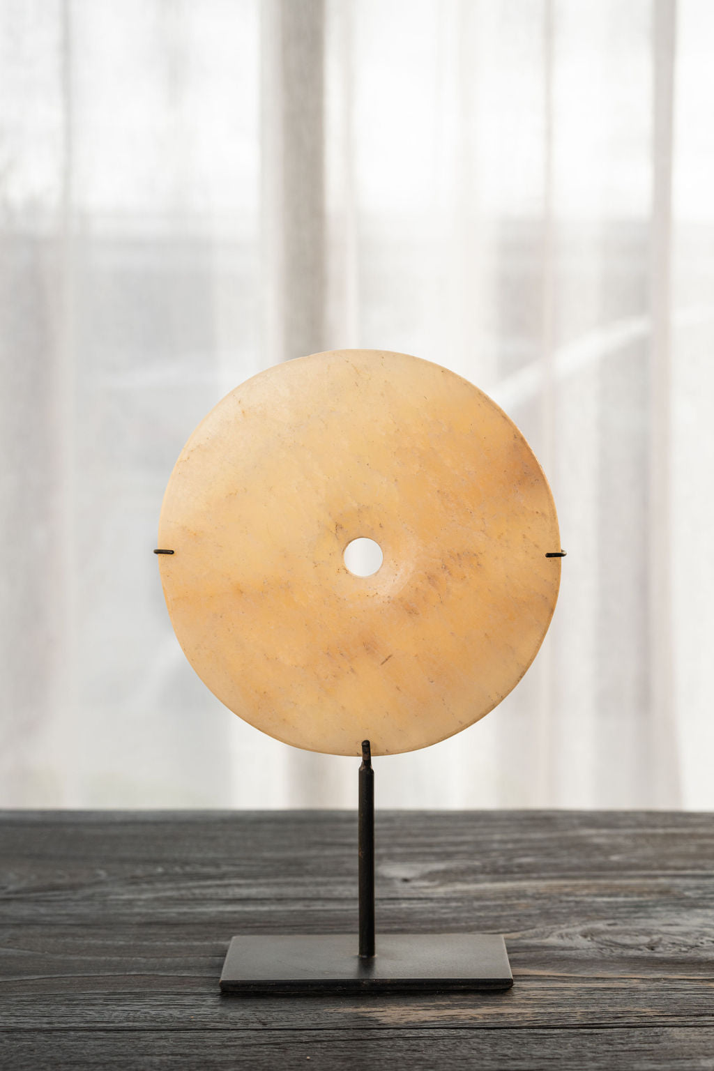 White Jade Eternity Stone On Stand - DIA: 20cm
