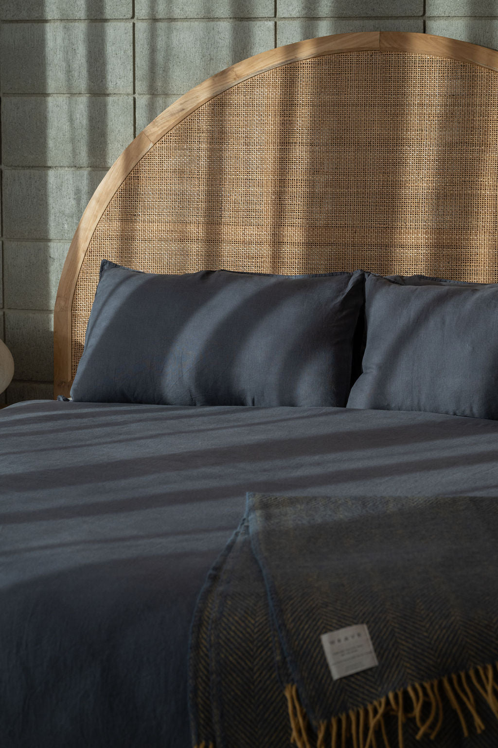 Weave Ravello Linen Quilt Cover in Denim