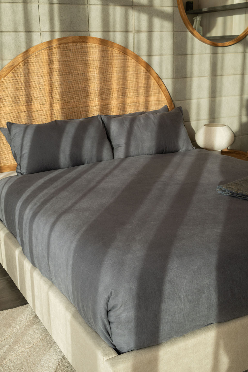 Weave Ravello Linen Quilt Cover in Denim