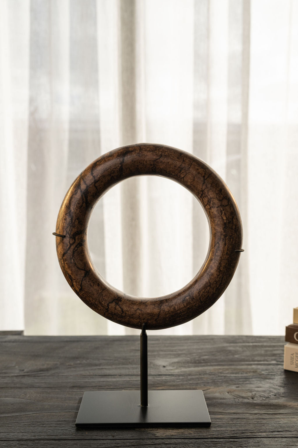 Deep Brown Marble Eternity Bracelet On Stand - 3 Sizes