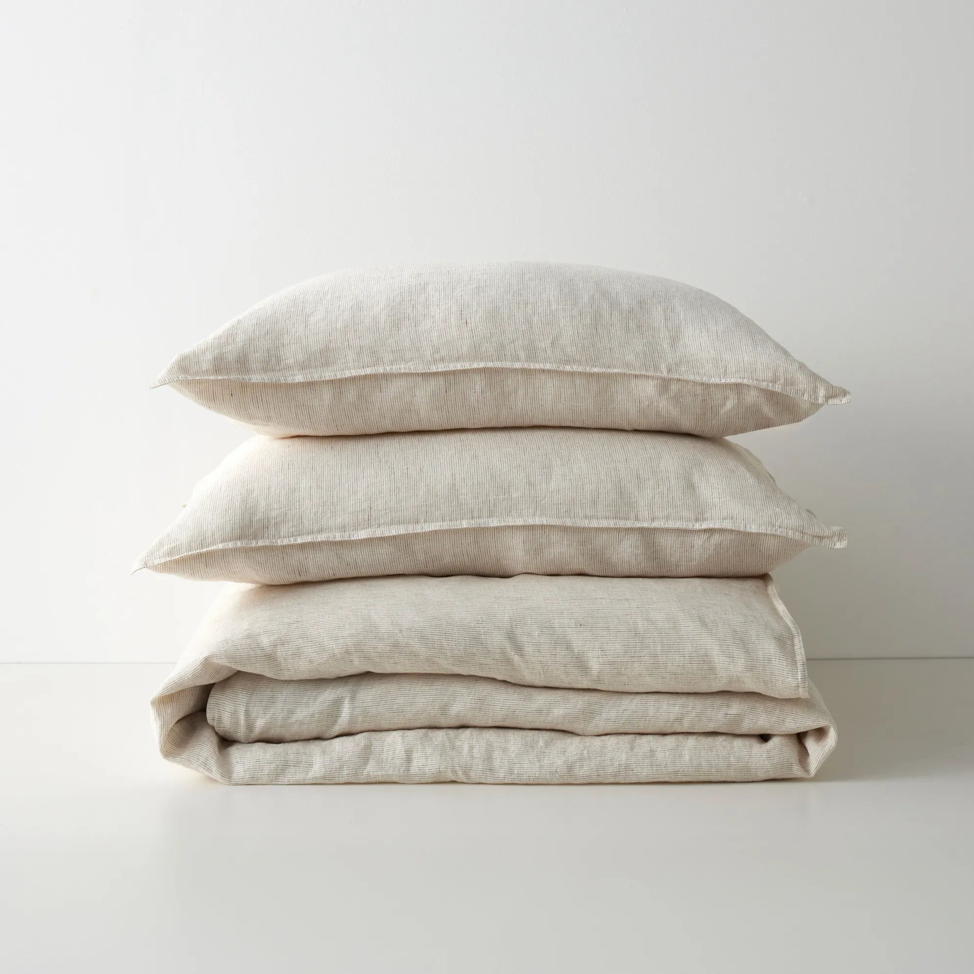 Weave Sova Linen Standard Size Pillowcase Pair in Savanna Pinstripe